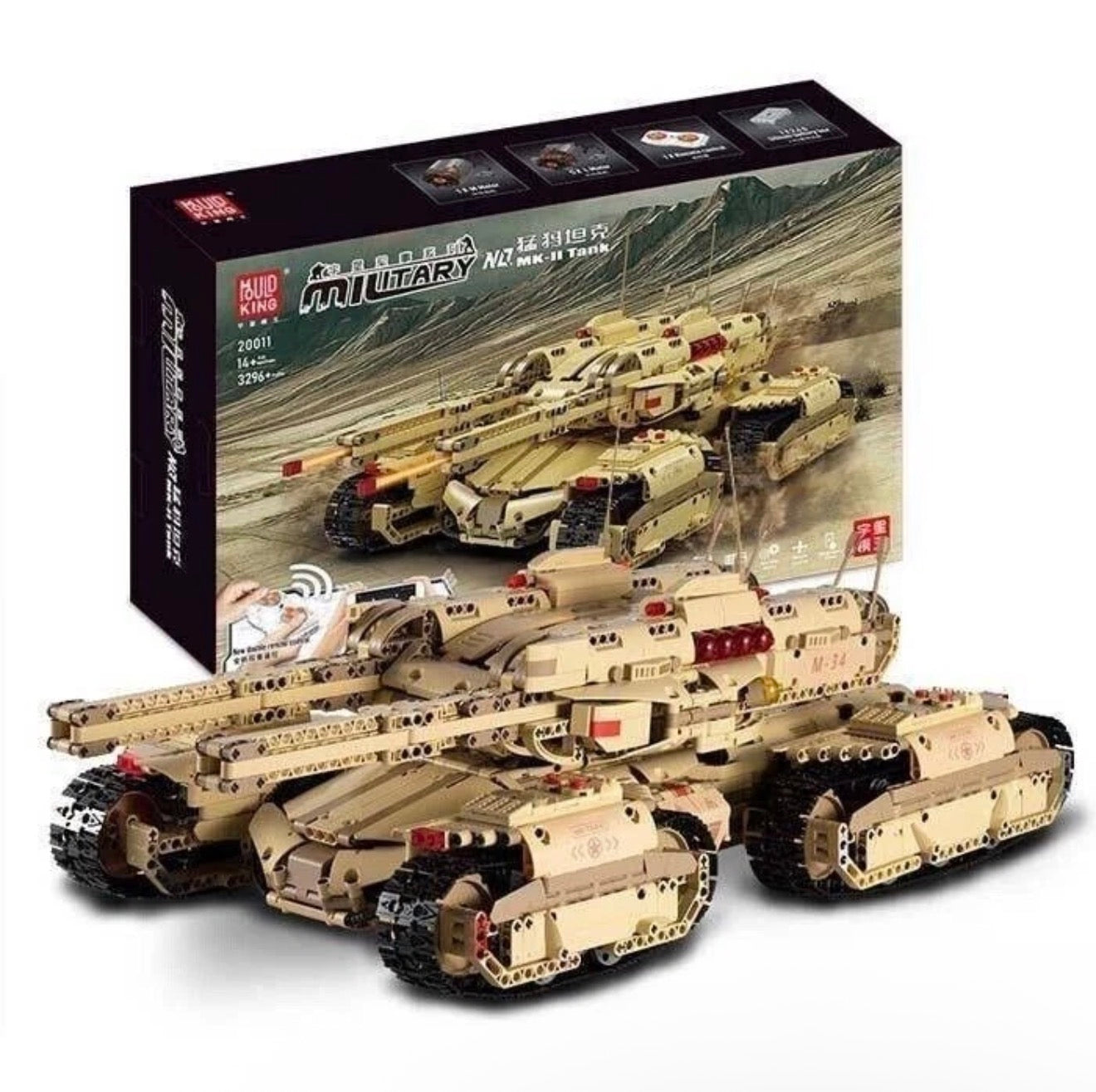 Mould King 20011 RC Mammoth Tank Building Set – 3,296 Pieces