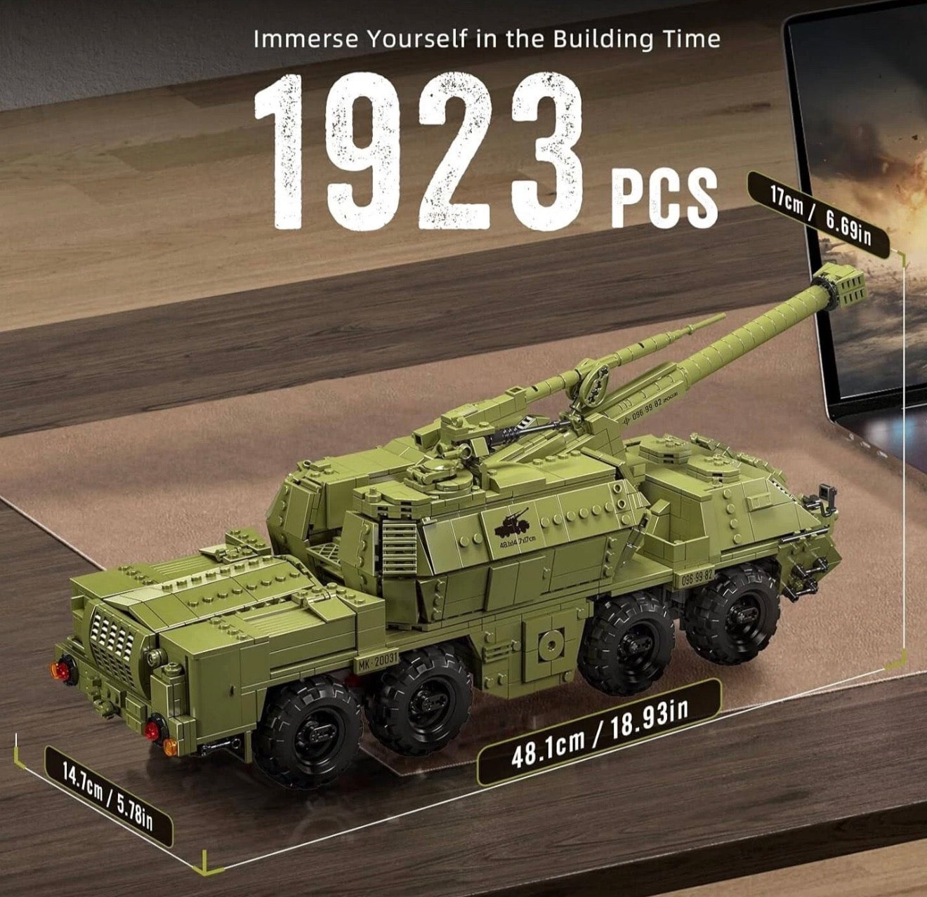 Mould King 20031 Remote Control DANA Self-Propelled Howitzer Building Set – 1,923 Pieces