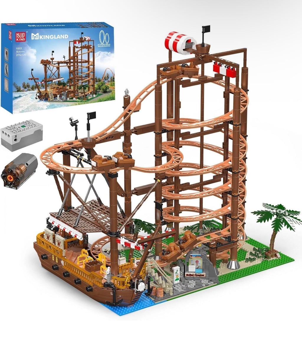 Mould King 11013 Motorized Technic Pirate Roller Coaster – 2,174 Pieces