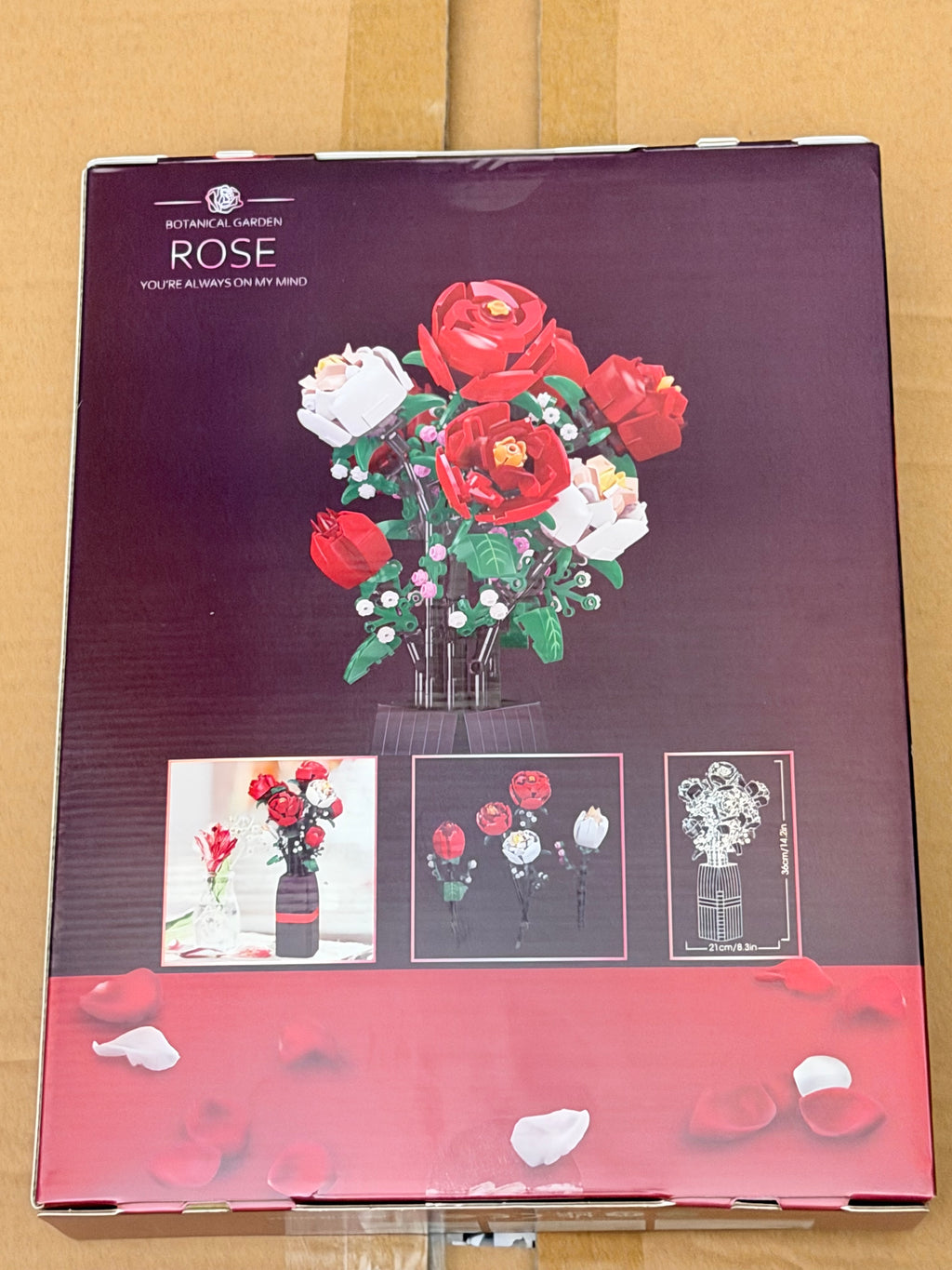 JIE STAR Botanical Garden Rose Bouquet Building Set – 818 Pieces