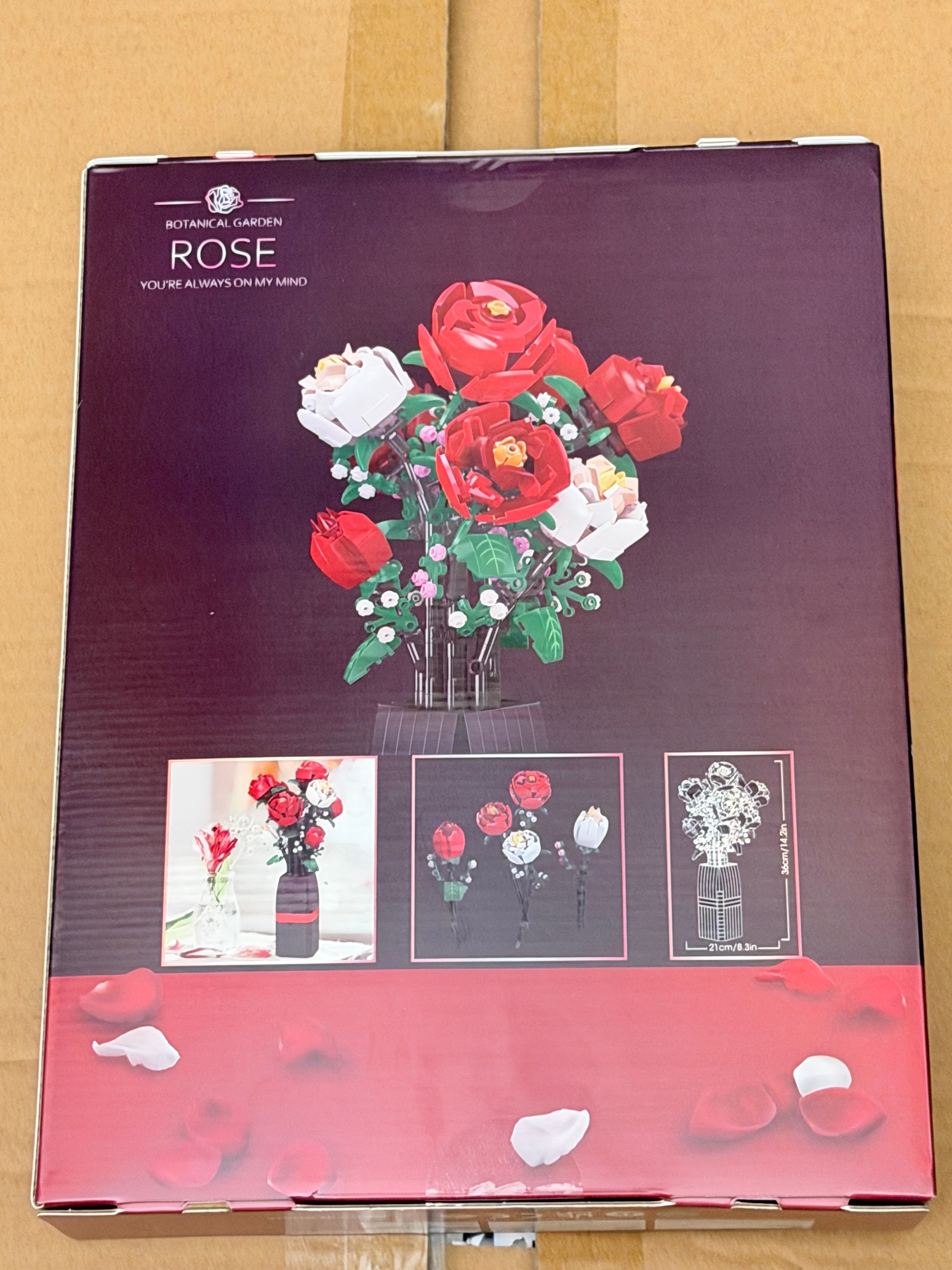 JIE STAR Botanical Garden Rose Bouquet Building Set – 818 Pieces