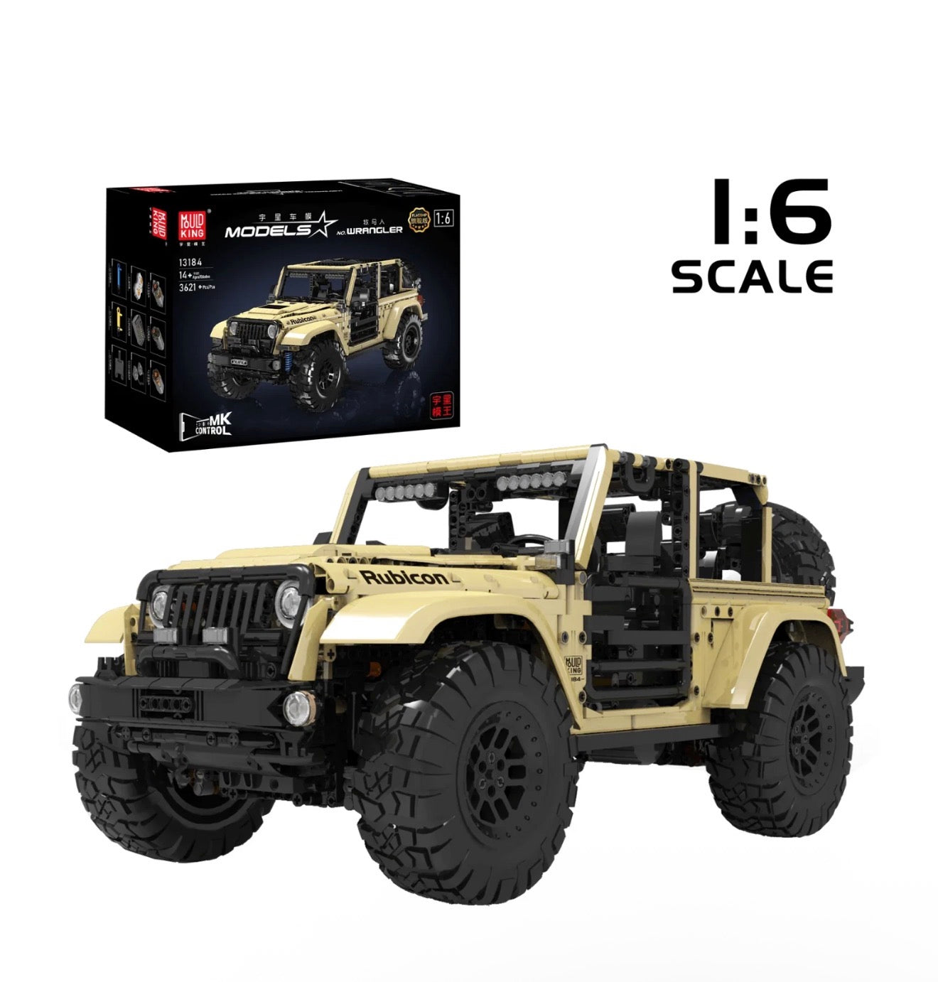 Mould King 13184 Technic Style Remote Control Car RC JEEP Wrangler Off-road SUV – 3,621 Pieces
