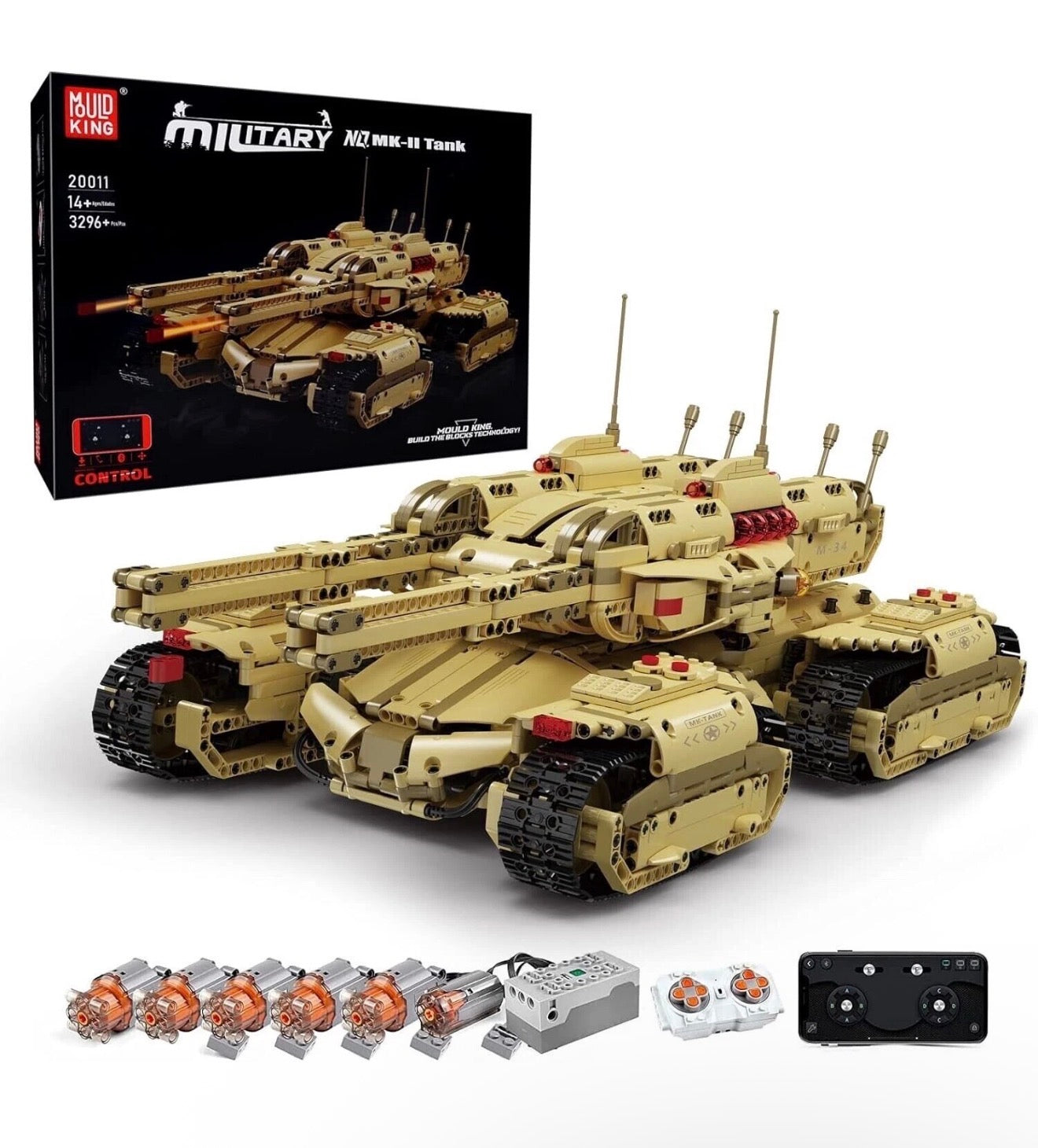 Mould King 20011 RC Mammoth Tank Building Set – 3,296 Pieces