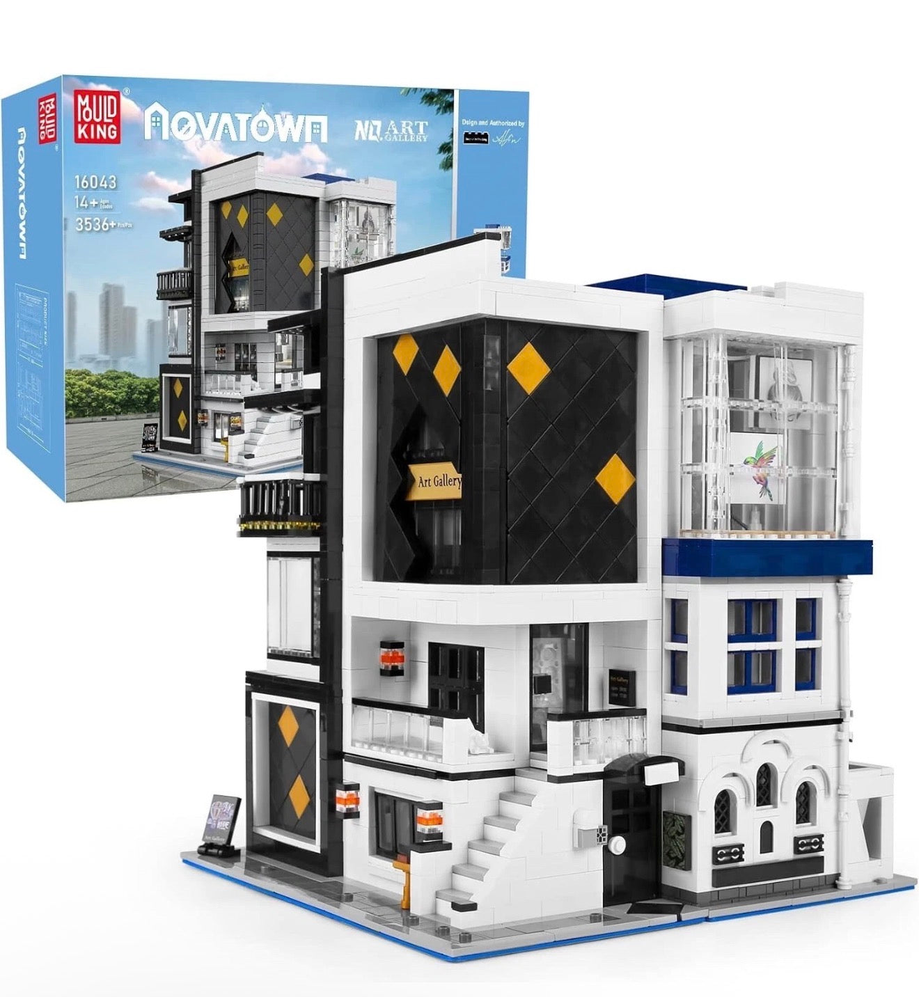 Mould King 16043 Novatown Art Gallery Modular Building – 3,536 Pieces