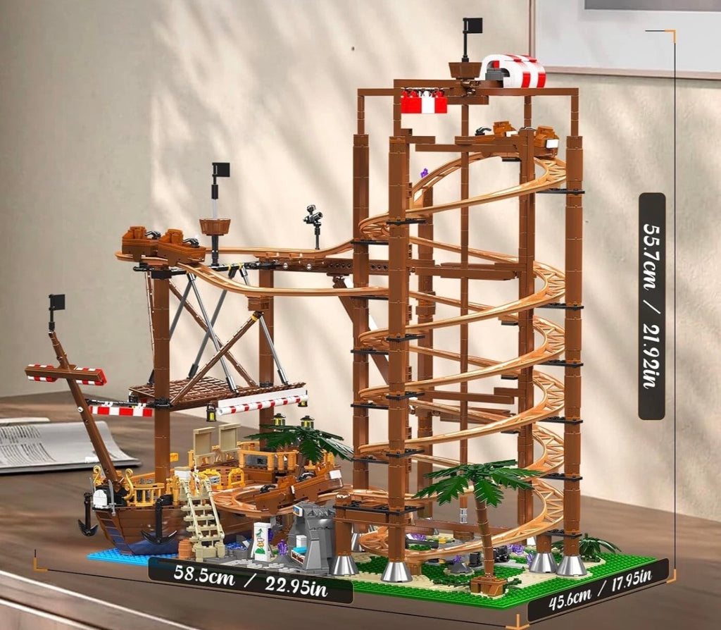 Mould King 11013 Motorized Technic Pirate Roller Coaster – 2,174 Pieces